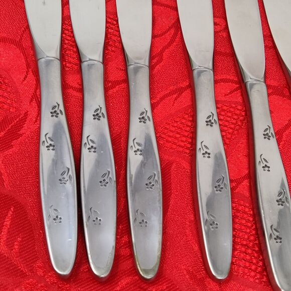 8 Stainless Steel Butter Knives Floret by Easterling Tuscan Ware Flatware 9" - Picture 3 of 12